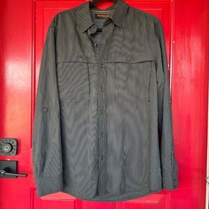 Ridgecut Men's M Toughwear Outdoor Breathable Grey Long Sleeve Work Shirt Zipper